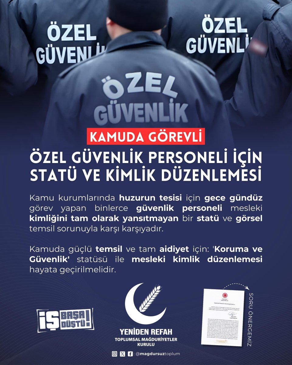 melihguuner's tweet photo. Kamuda güçlü temsil ve tam aidiyet için: 'Koruma ve Güvenlik' statüsü ile mesleki kimlik düzenlemesi hayata geçirilmelidir.

@erbakanfatih @doganbekin
@magdursuztoplum 

#kamugüvenliği
#özelgüvenlik https://t.co/GQPNG8DRSS