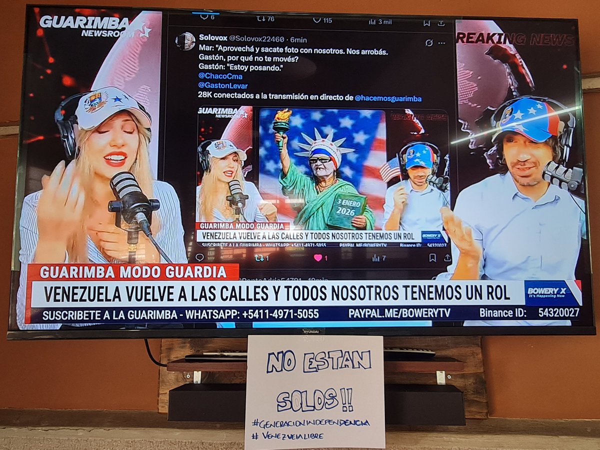 MMendezMora's tweet photo. NO ESTAN SOLOS
#generaciónindependencia 
#VenezuelaLibre 
@GastonLevar 
@ChacoCma https://t.co/Mx8cAWdTHQ