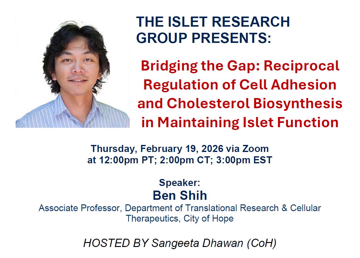 Islet Research Seminar Series tweet media