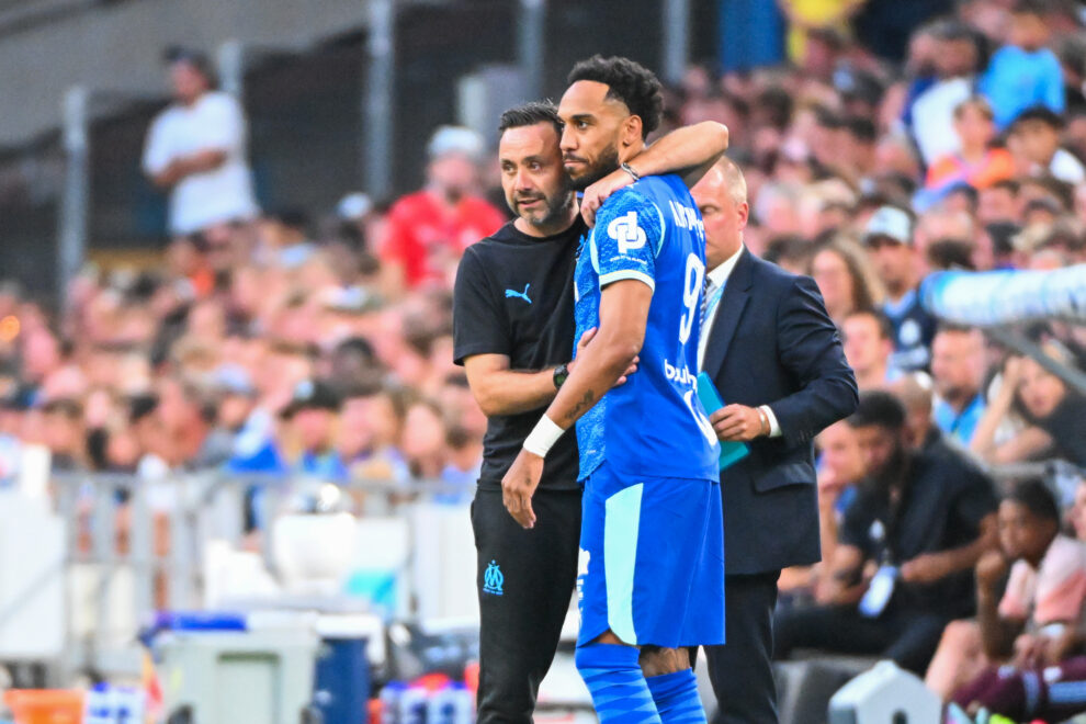 OM_Fada_'s tweet photo. En deux saisons à l'OM, Pierre-Emerick Aubameyang va connaître son 6e entraineur: Marcelino, Pancho, Gattuso, Gasset, De Zerbi et le futur coach. Dingue ! #TeamOM https://t.co/2xl1eKh1jU