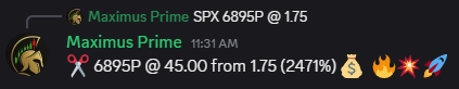 freetrades4u's tweet photo. Fasted from X in January and I'm not inclined to post as much as I once did but we've been doing ok.

Yesterday we nailed 600%+ $SPX trade and today we killed it for > 2400% 🔥🤑💰🚀

Hope you're having a profitable month!

$AAPL $AMZN $AMD $TSLA $AVGO  $NVDA $SPX $SPY $QQQ https://t.co/LOlamexOpb