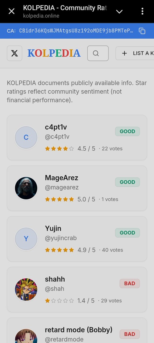 Di sini kalian bisa liat kols mana aja yang bagus ataupun jelek yang jelas om <a href="/yujincrab/">Yujin</a> tidak perlu di ragukan lagi 

$KOLPEDIA

CBidr36KQsWJMAtgsU8z192oMDE9jb8PMTePiLmYpump