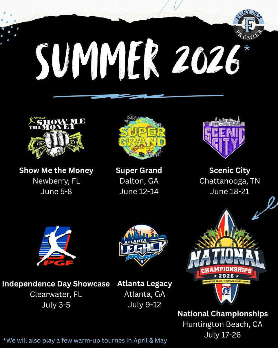 FuryPremier2028's tweet photo. Statement summer loading. Big stages. Elite competition. Championship environments.

Summer 2026 is about competing with the best, embracing the grind, and elevating on the biggest platforms in the country. The work is in. Time to show it.

Let’s roll. 
https://t.co/0UBeFpSjEl https://t.co/vKAVJElbwa