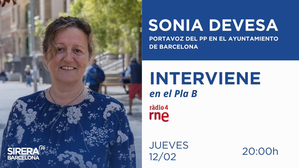 📻 Aquesta tarda, la nostra portaveu <a href="/SoniaDeveRi/">Sonia Devesa</a> participa a la tertúlia de ‘El Pla B’ de <a href="/radio4_rne/">radio4_rne</a>. 

Segueix el programa en directe a partir de les 20h aquí rtve.es/play/radio/rad…