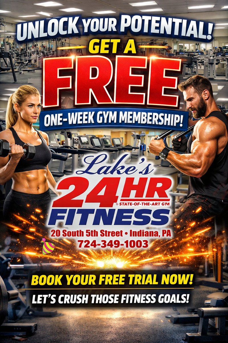 💪 Unlock Your Potential with a FREE One-Week Gym Membership! 💪Ready to take your fitness journey to the next level? For a limited time, Lake’s 24HR Fitness is offering a FREE one-week trial at our gym! 🎉Don’t wait. Offer valid through 2/28/26. Book your free trial today! 💥