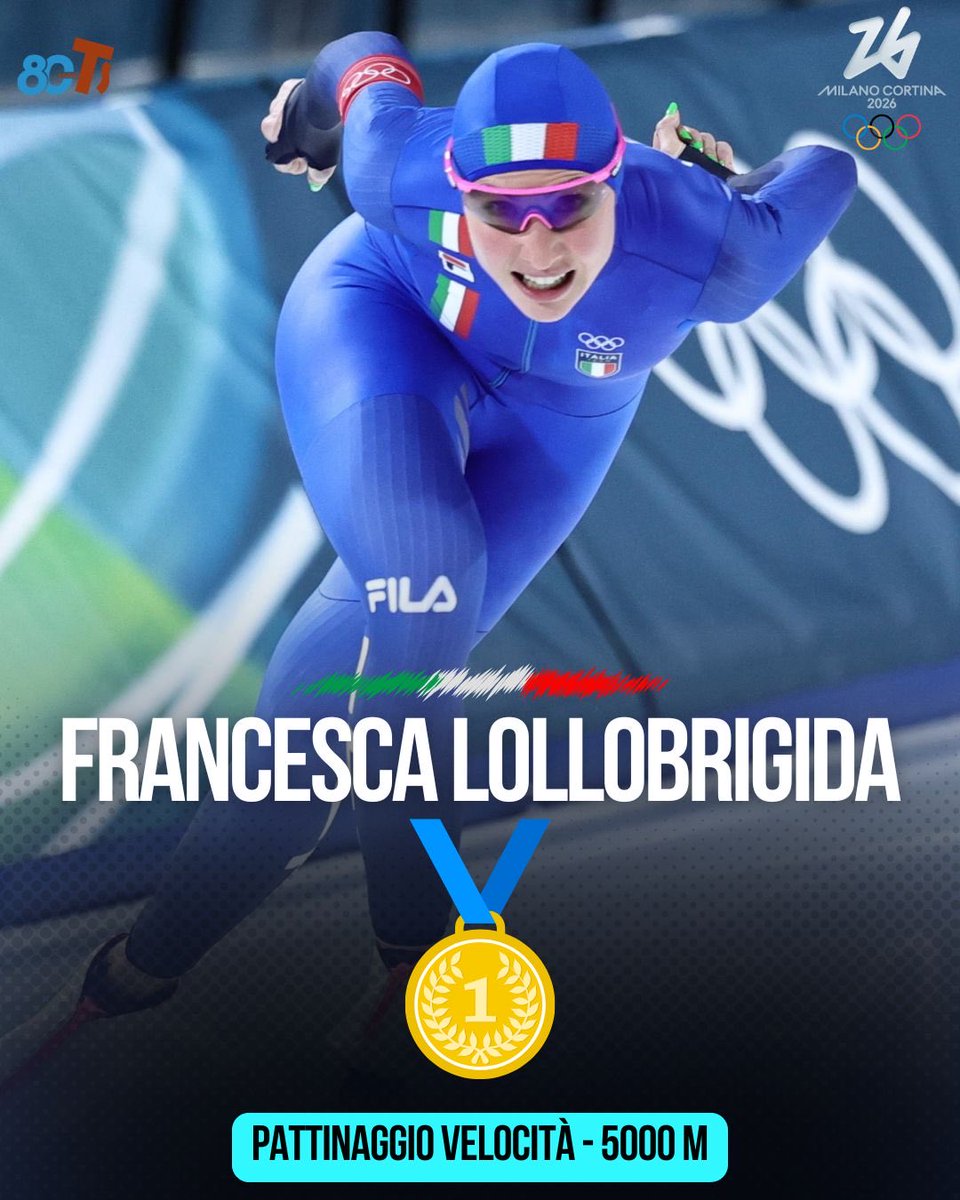 tuttosport's tweet image. 𝐀𝐍𝐂𝐎𝐑𝐀𝐀𝐀𝐀𝐀𝐀!!! 🥇

Francesca Lollobrigida è la regina del pattinaggio di velocità femminile: dopo l’oro nei 3000 metri, conquista anche l’oro nei 5000 metri 🇮🇹👑

Il tempo con cui fa doppietta è di 6.46.17 🔥

#Tuttosport #FrancescaLollobrigida #MilanoCortina