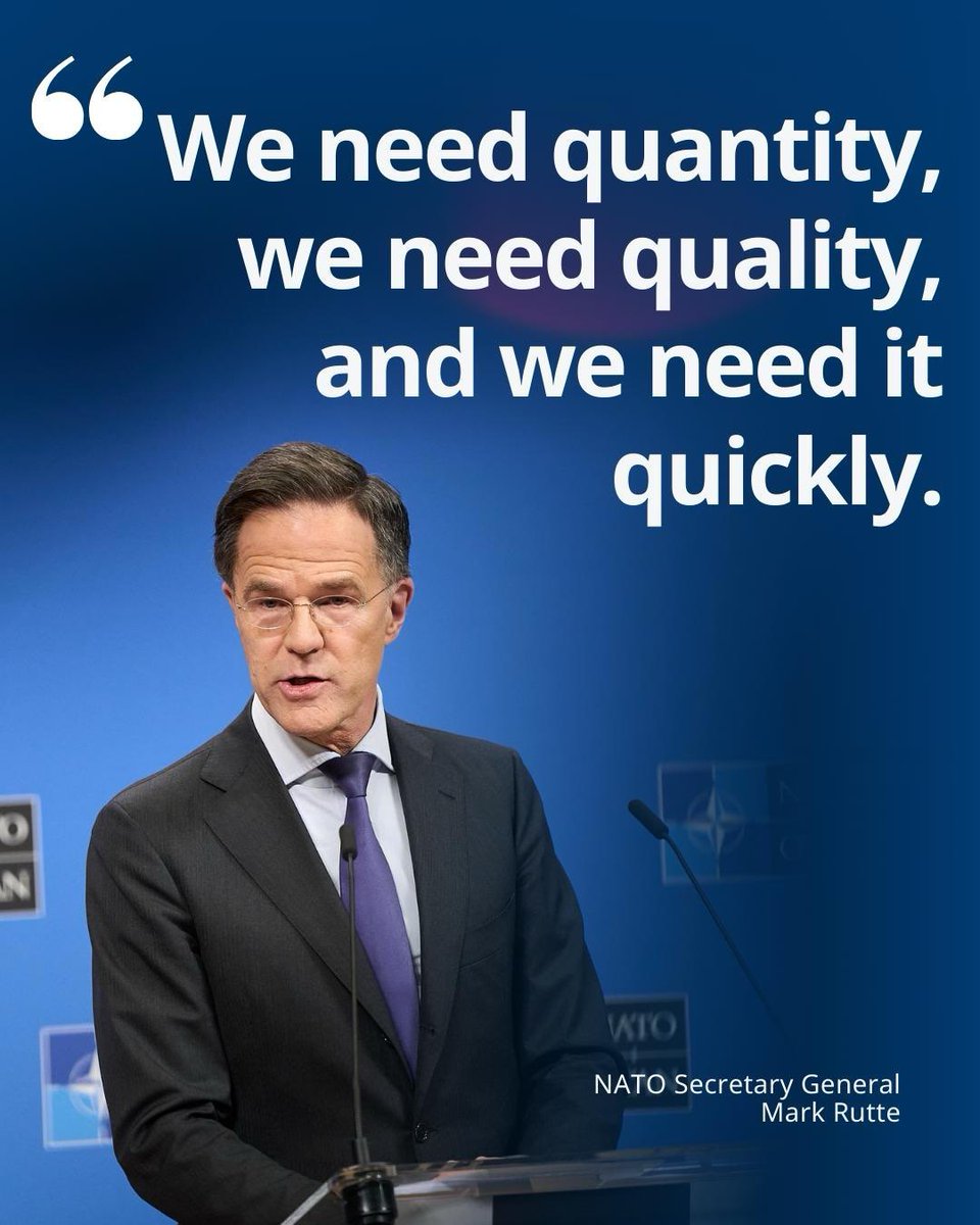 NATO's tweet photo. There is no strong defence without a strong defence industry.
At his press conference following #DefMin, @SecGenNATO highlighted the need to increase defence production lines on both sides of the Atlantic https://t.co/xKTK6JOepM