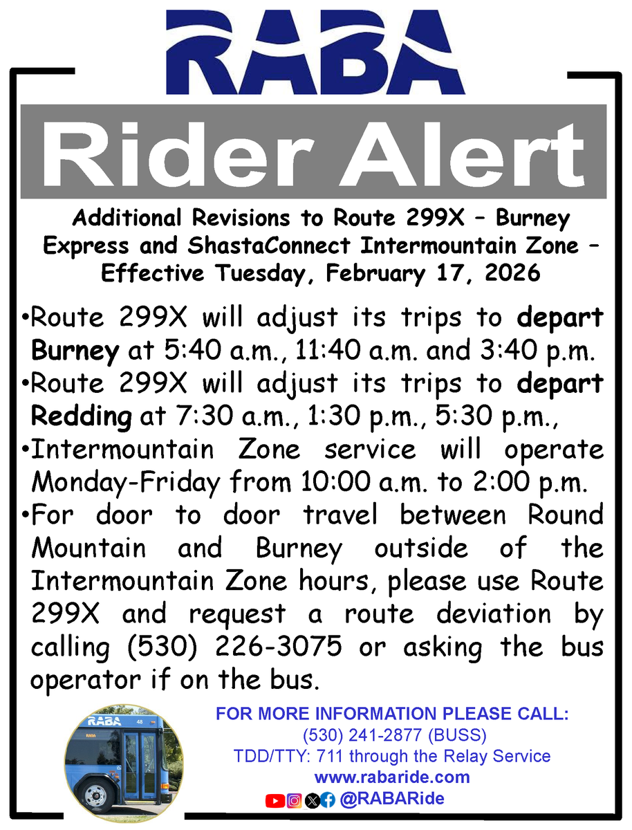 RABA - Redding Area Bus Authority tweet media