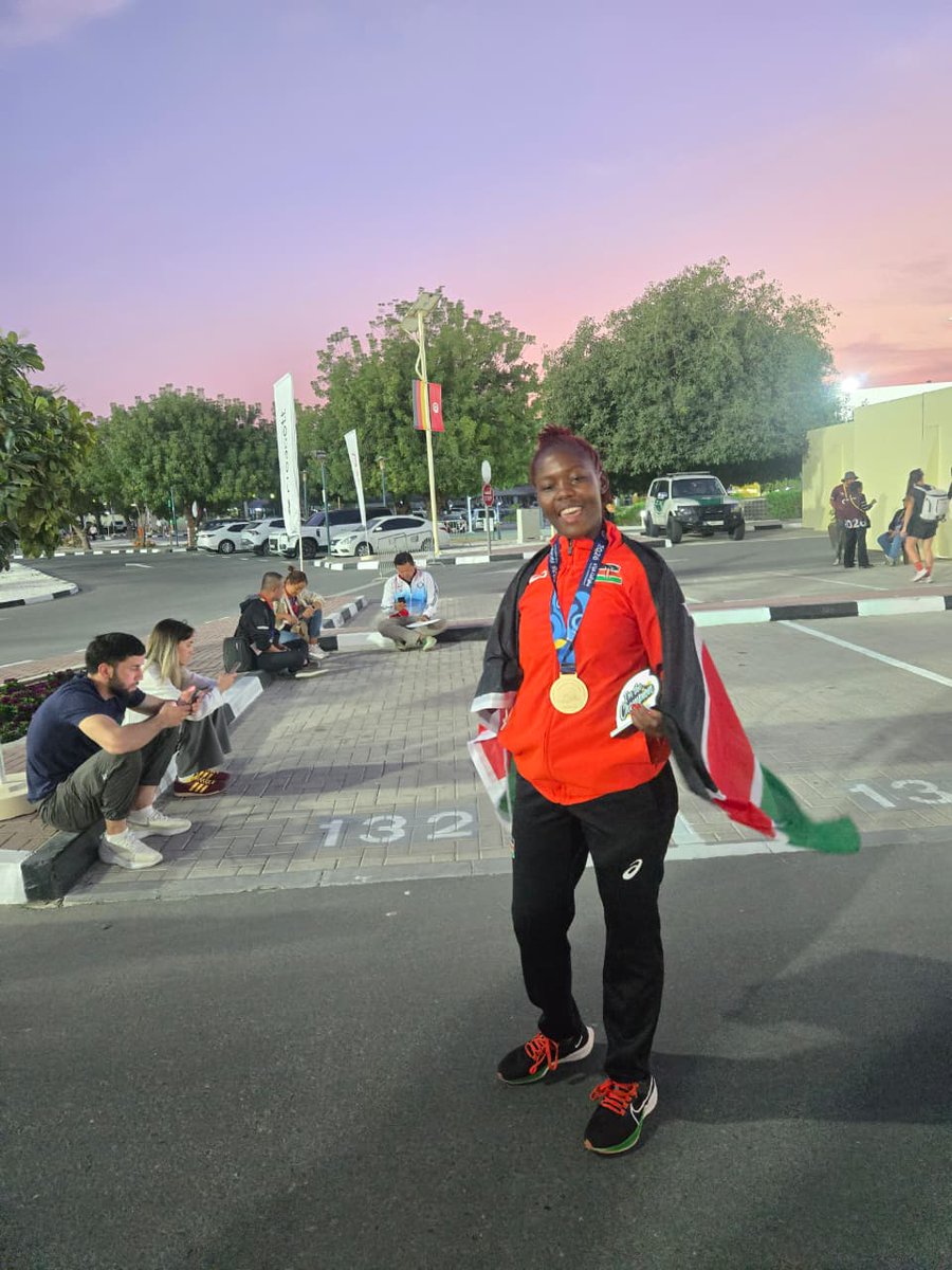 kenyapara's tweet photo. Multi talented Stency Neema scoops her second medal, this time around gold in women's 400m T47 a day after settling for silver in 100m T47 at the Dubai World Para-Athletics Grand Prix on February 12, 2026. https://t.co/hcJOjlMEq2
