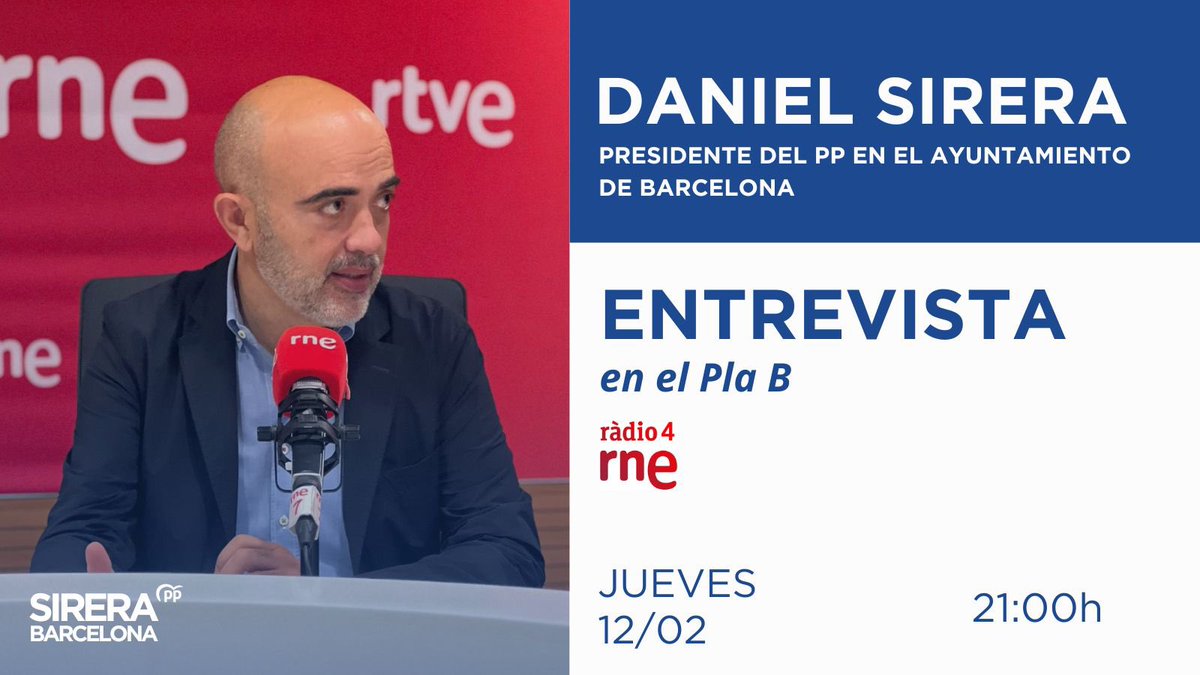 📻 Esta noche, nuestro presidente <a href="/danielsirera/">Dani Sirera</a> será entrevistado en ‘El Pla B’ de <a href="/radio4_rne/">radio4_rne</a>.

Síguelo en directo, a partir de las 21h, aquí rtve.es/play/radio/rad…