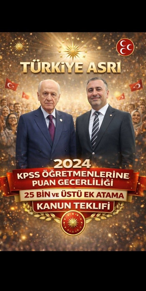 Genç öğretmenler size güveniyor Sayın Vekilim <a href="/lutfikasikci/">lütfi kaşıkçı🇹🇷</a> . Sayın Devlet Bahçeli’nin ek atama çağrısı yüreklere su serpmişti, şimdi bu beklentinin somutlaşması için Gazi Meclisimizde 2024 KPSS Öğretmenleri  adına bir yasa teklifi verilmesini bekliyoruz.