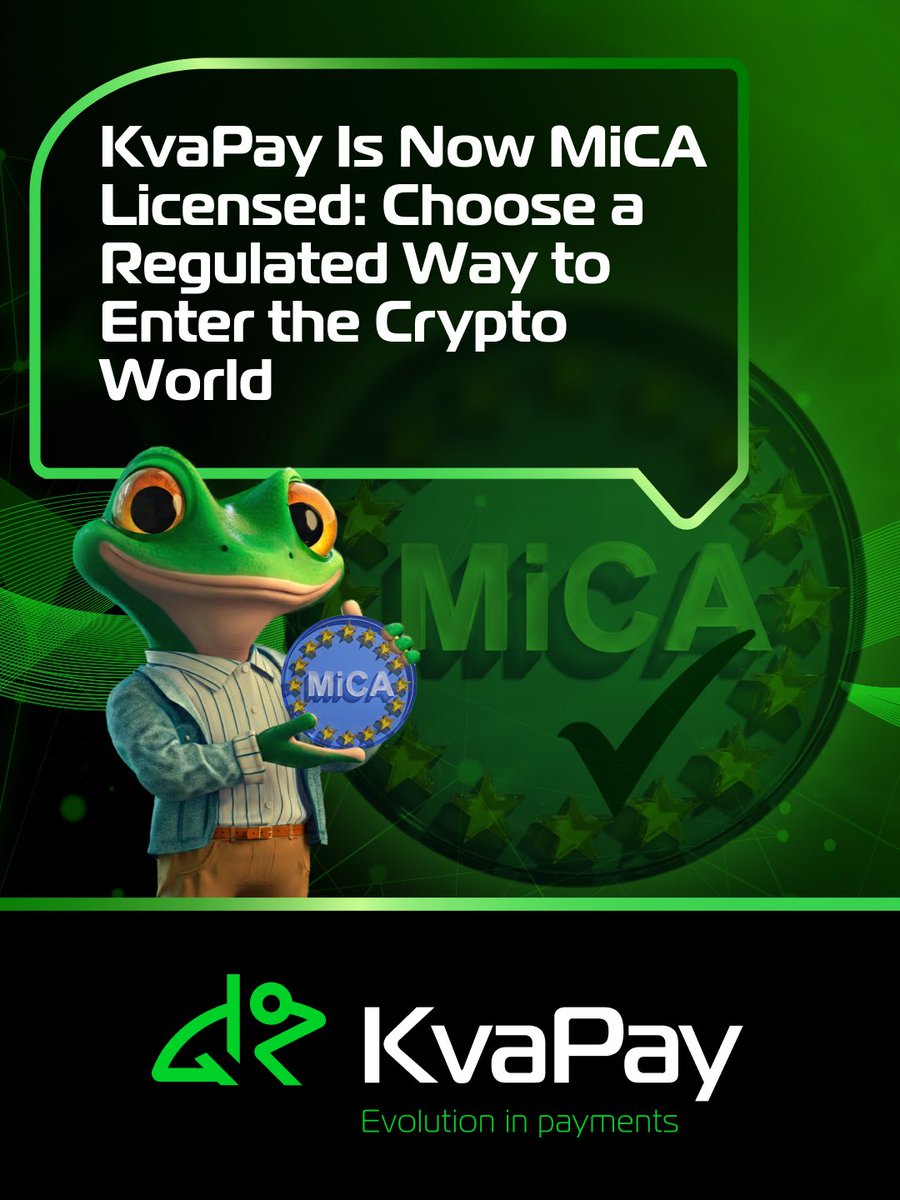 Cryptocurrencies are maturing and regulation is a key part of that evolution. We are proud to announce that KvaPay has officially obtained a MiCA license, positioning us among fully regulated crypto-asset service providers within the European Union.

This milestone is not just a