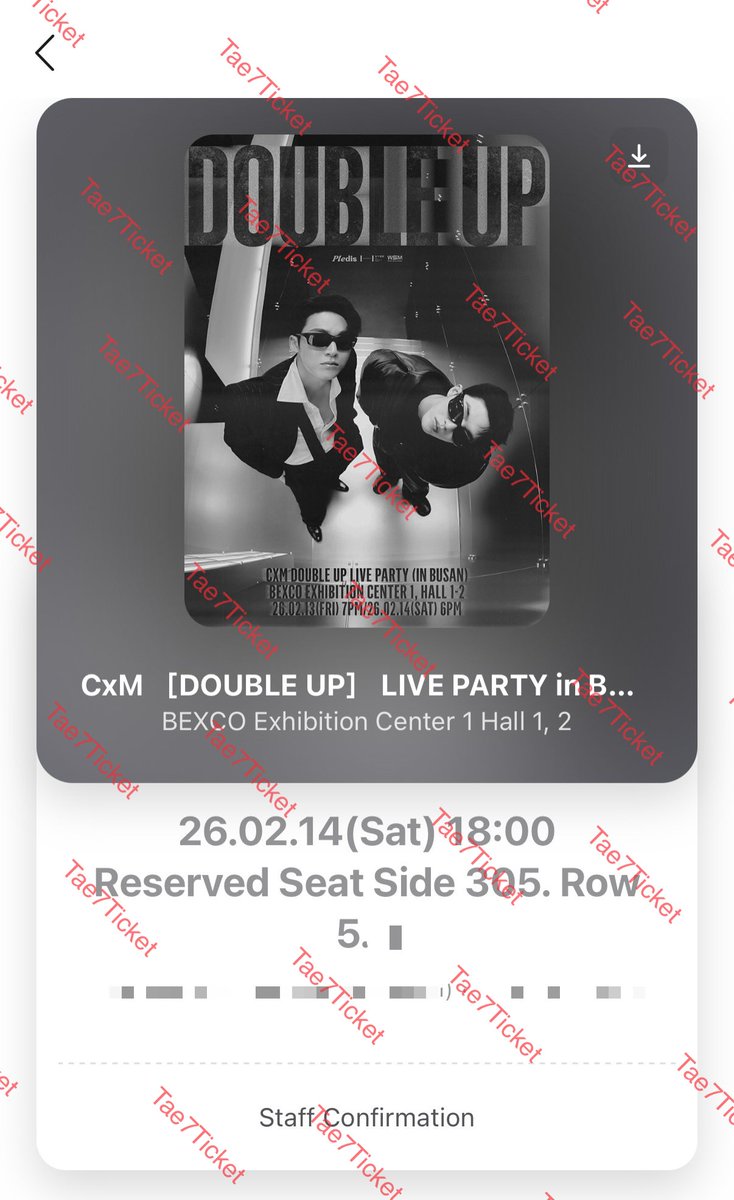 CxM [DOUBLE UP] LIVE PARTY in BUSAN 
#Tae7feedback
Ticket transfer completion record
#DOUBLE_UP_BUSAN
#CxM #에스쿱스X민규 #SCOUPSxMINGYU