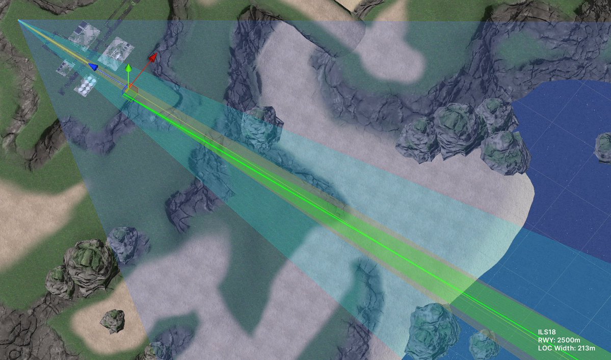 ILSを現実同様に設計できるように修正しました！
GSだけ無効にもできるので、LDAアプローチだってできるぞ
#VAIRS_Radar