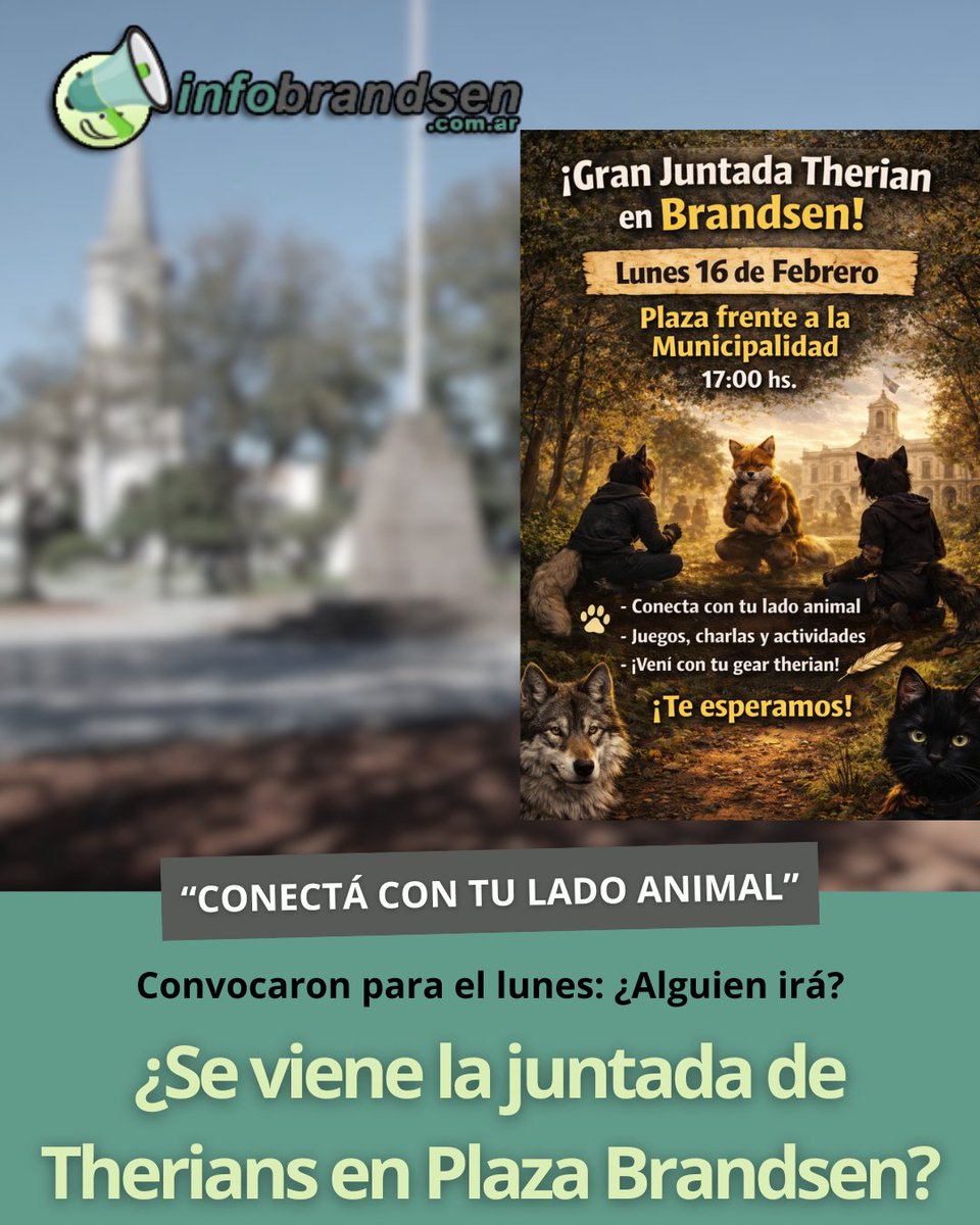 ¿Se viene la juntada de Therians en Plaza Brandsen?
Este jueves apareció un flyer en redes que anuncia el evento para el próximo lunes a las 17. Sobran las dudas, pero no faltan las bromas y hay quienes ya ofrecen servicio para pasearlos

+detalles 👇🏼👇🏼👇🏼

infobrandsen.com.ar/2026/02/12/se-…