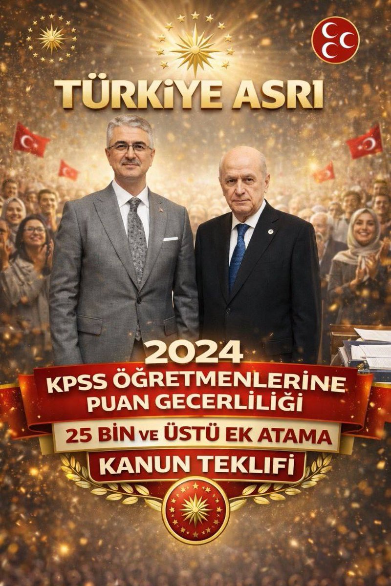 Sayın vekillerim 2024 KPSS öğretmenleri olarak bugüne kadar verdiğiniz destekler için teşekkür ediyor, puan geçerliliği ve ek 25 bin atama hususunda kanun teklifi hususunda  desteklerinizi bekliyoruz
<a href="/drpelinyilik/">Doç.Dr. Pelin Yılık</a>
<a href="/mhpvahitkayrici/">Vahit Kayrıcı</a>
<a href="/KverSemih/">Semih Işıkver</a> <a href="/kamilaydinmhp/">Prof.Dr.Kamil Aydın</a>
