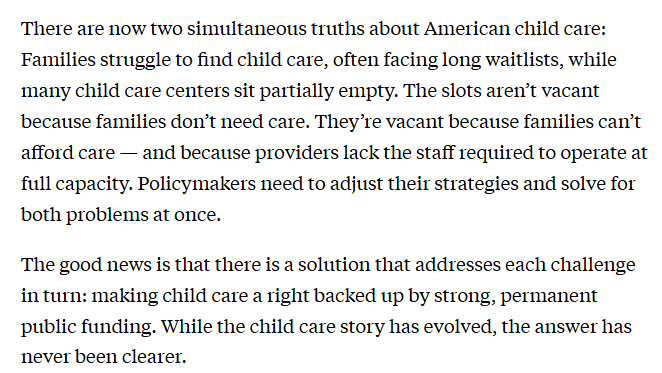 I'm in The 74 today unpacking a seemingly odd trend: how is it that many parents can't find a child care slot at the same time many child care programs are significantly under-enrolled?