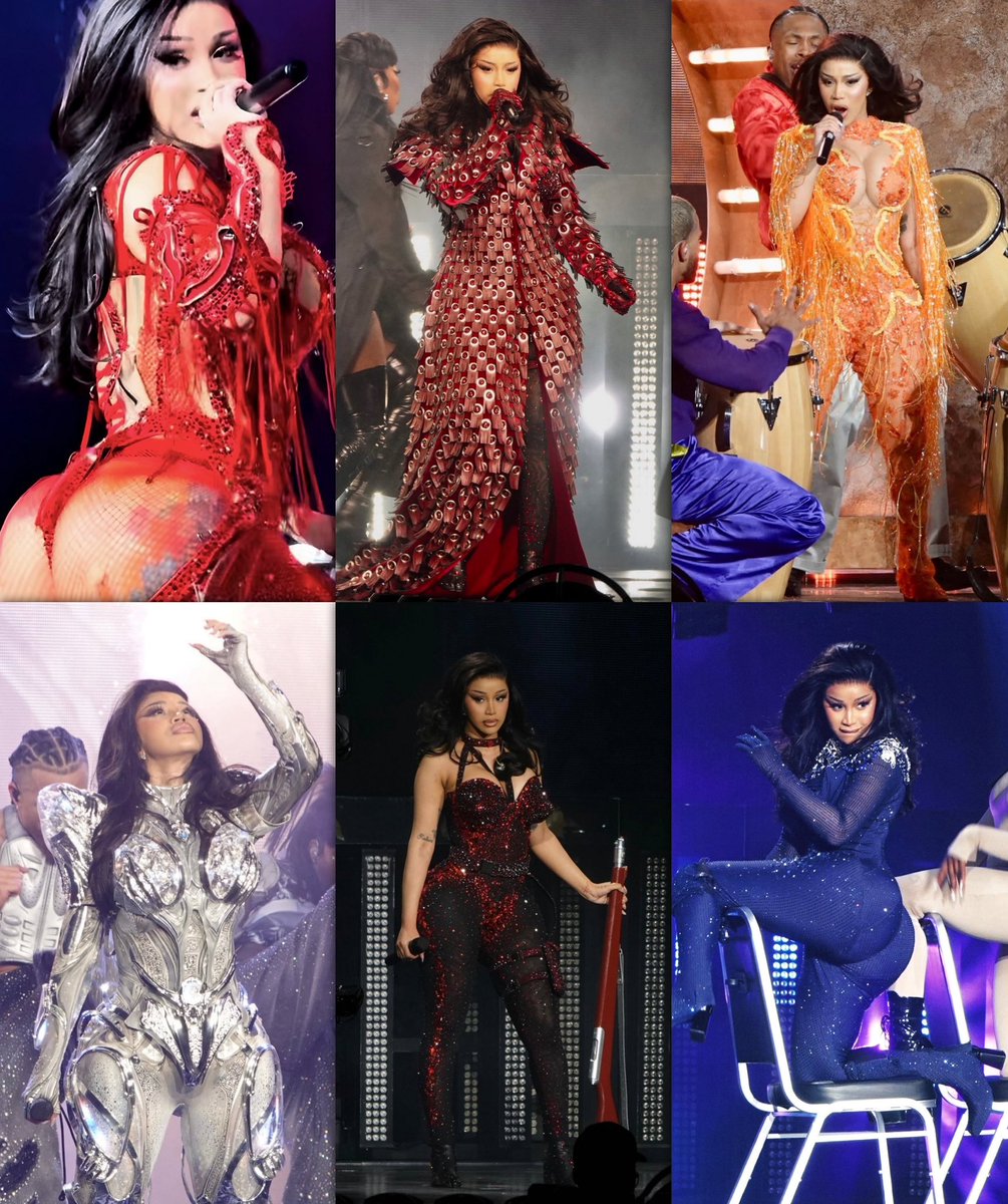updatesofcardi's tweet image. The looks from Cardi B’s opening show last night. 😍