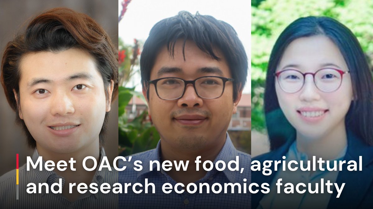 UofGuelphOAC's tweet image. Three new #OAC faculty are addressing real-world issues impacting food producers, businesses, consumers, and policymakers.

With data-driven research, they’re helping shape a more resilient, sustainable agri-food system.

Read more: bit.ly/4rb2rjz