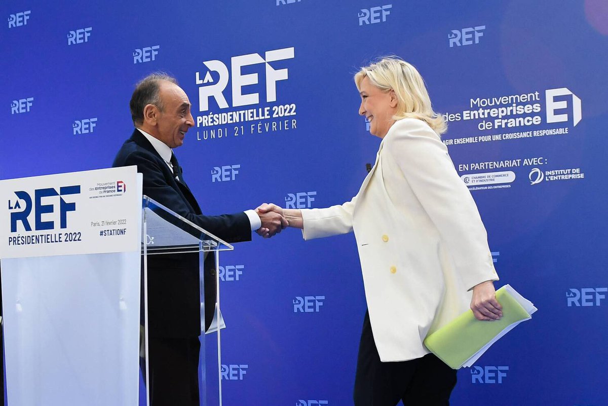 FrontRep's tweet photo. 🚨🤑 FLASH | En plus de son indemnité de députée, en plus de son indemnité en tant que chef de groupe parlementaire, Marine Le Pen se fait toujours verser 5 000€ par mois par le Rassemblement national.

Éric Zemmour touche pour sa part 12 000 € de la part de Reconquête. 

Pour rappel, seuls les partis d’extrême droite prévoient une rémunération pour leurs dirigeants.