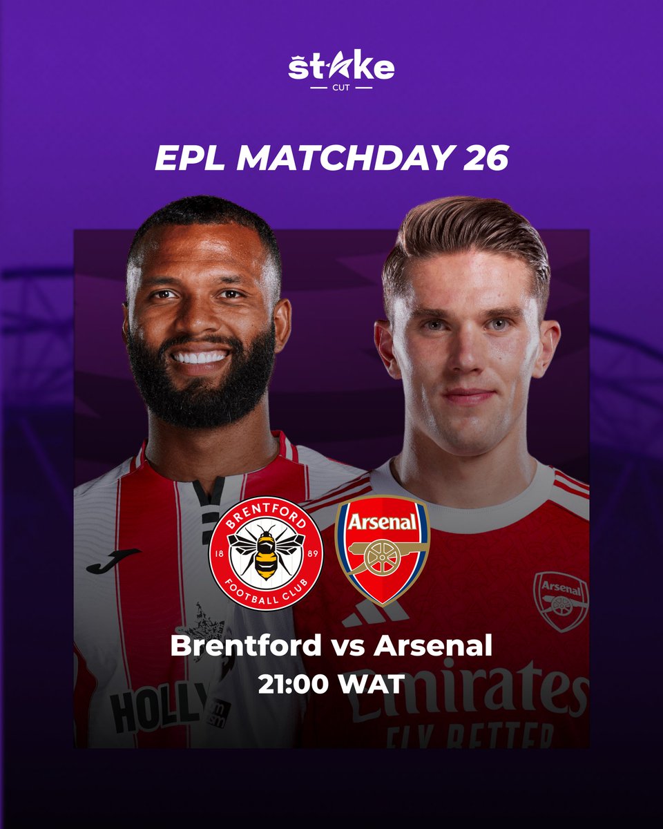 _Stakecut's tweet photo. Important game for Arsenal tonight in the London Derby ⚔️⚔️⚔️

Will they drop points or maintain their lead on top of the EPL table? 🤔

#EPL #PremierLeague #BREARS https://t.co/5UsjukCjf1