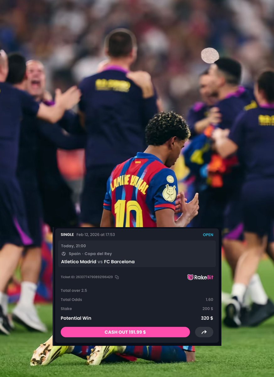 Today, we are sharing this $100 profit on <a href="/rakebitcom/">Rakebit.com</a>! Barcelona will always deliver the goals! Too easy! 💪

Like and retweet to be selected! 💪💥