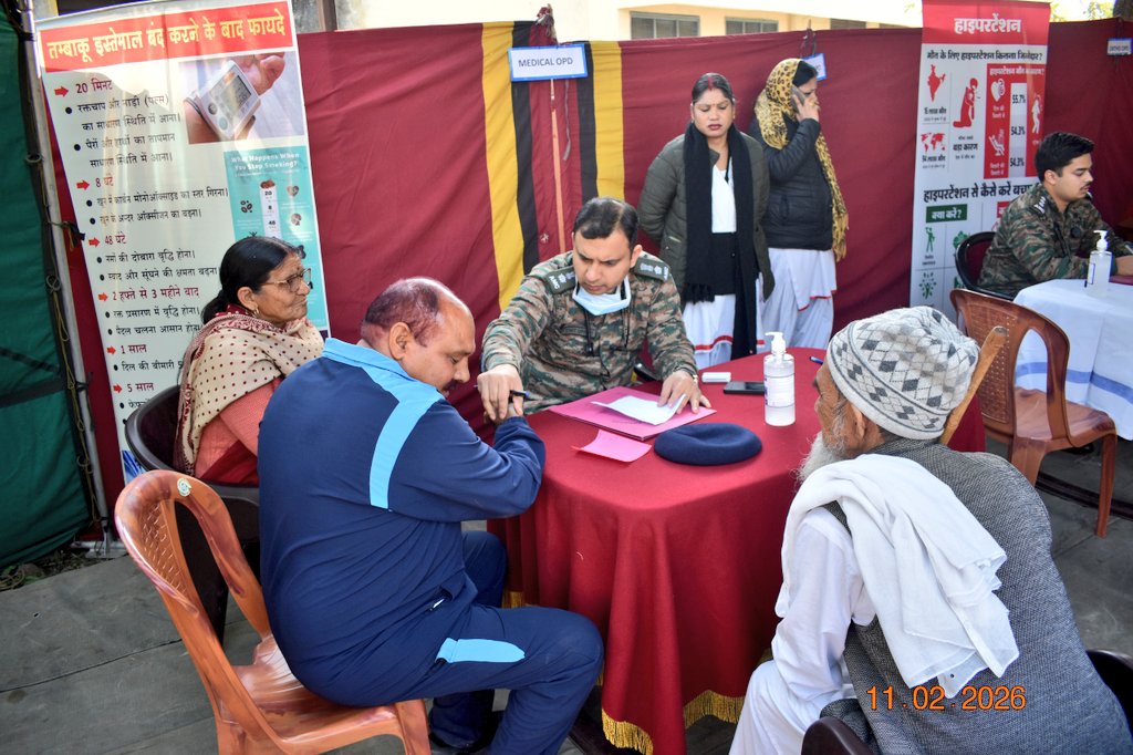 PRODefDehradun's tweet image. #VeteranCare
#IndianArmy
Multi Specialty Medical Camp  including Dental, was conducted by MH Roorkee for the #veterans, #VeerNaris and dependents of serving personnel at Ladhang (Haridwar) on 11 Feb 2026.
A total of 217 people were seen medically checked during the camp.