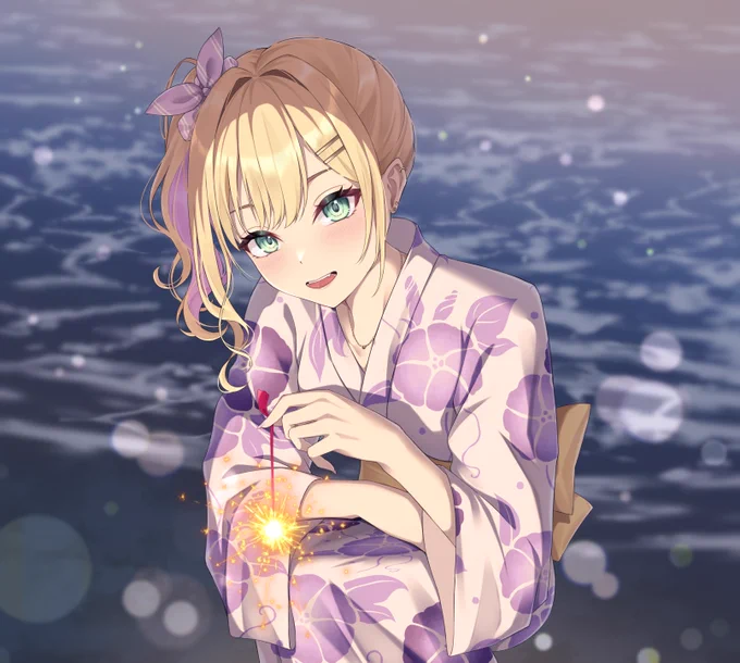 HBD 季節外れだけど過去絵の浴衣のあちゃん! #胡桃のあ誕生日2026