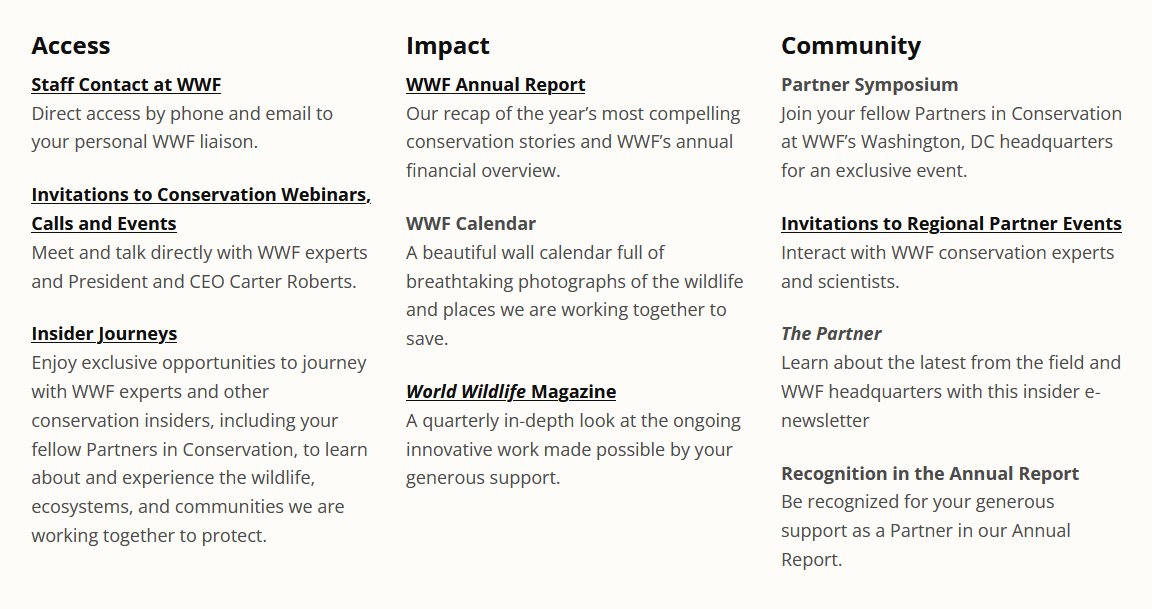 tontheneko's tweet photo. We will become a Partner in Conservation soon with the next donation. Here are the benefits, WWF will also recognize us.

I mailed them again to see if we can have an online shootout for our donations.

https://t.co/DiGtJPSZNx https://t.co/s3BaLd81xP