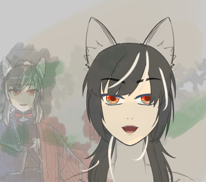 2/13 進度更新
咦？什麼節日？（埋頭畫畫）
我只知道我把夜喵子的頭拆了又組起來