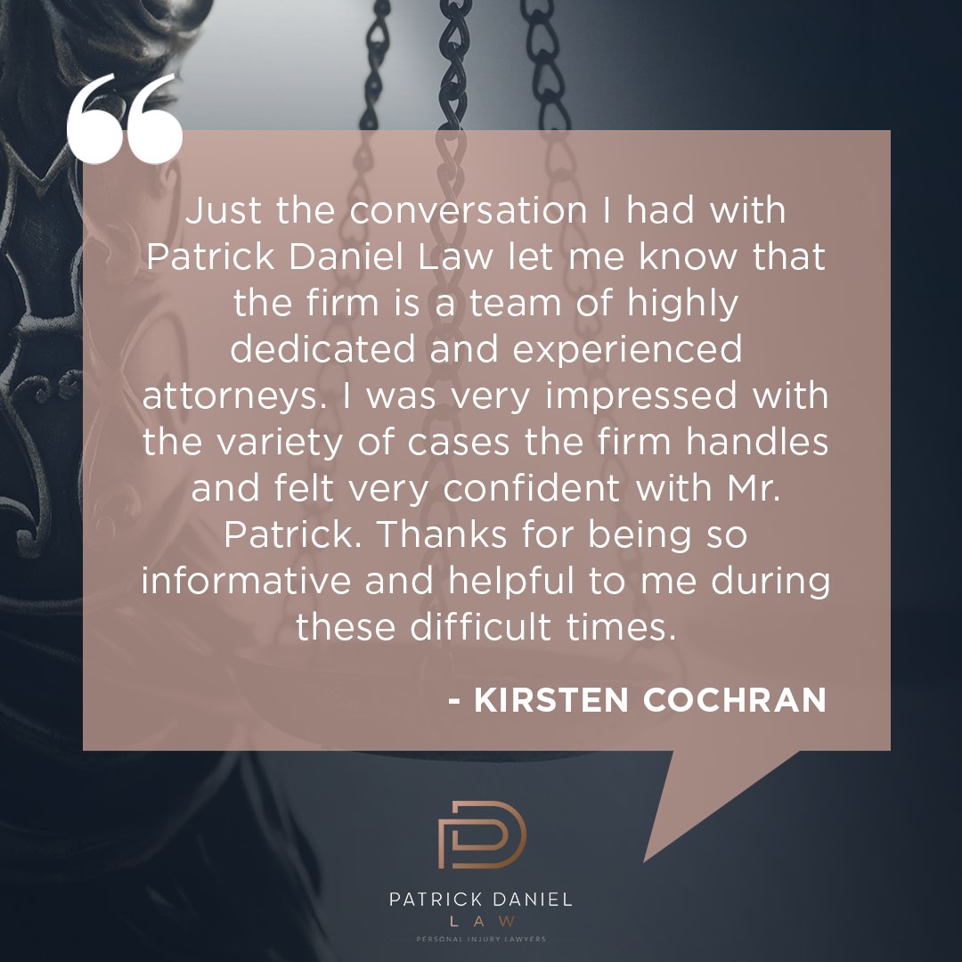 TheDanielLaw's tweet photo. We’re grateful to Kirsten for trusting Patrick Daniel Law and for taking the time to share her experience. Knowing a single conversation helped her feel informed &amp; confident means everything to our team. Thank you for the kind words!

#patrickdaniel #patrickdaniellaw #triallawyer https://t.co/tLFHs2vStB