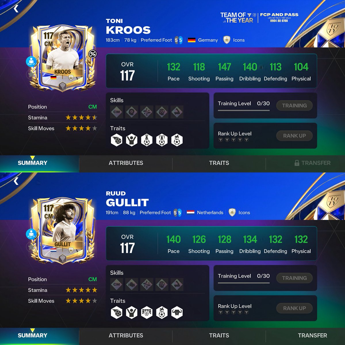 Kroos vs Gullit stats 🇩🇪 🇳🇱 
Who would you choose? 

#TOTY