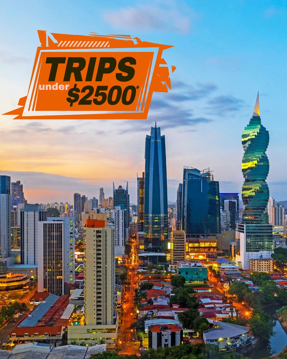 Adventures under $2,500 💸
#PanamaCity Express: From $1099
Discover the highlights of Panama City: a journey that combines independent exploration with guided visits of the Panama Canal &amp; the historic charm of Casco Viejo; optional extension to Santa Clara
ow.ly/MjM350YerTe