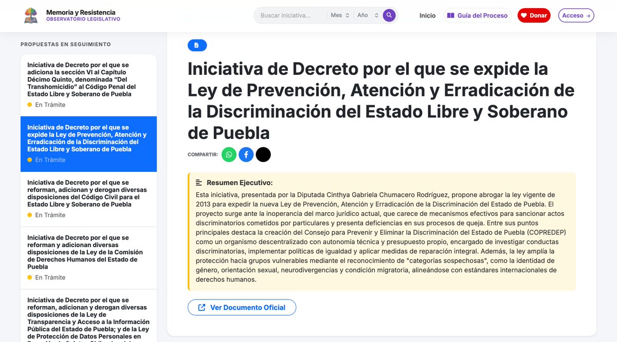 ¿Sabes realmente cómo votan tus representantes en Puebla sobre nuestros derechos? 🏳️‍🌈🏳️‍⚧️

Ya está disponible el #ObservatorioLegislativo con las iniciativas LGBTTTIQANB+ (incluyendo Infancias).

Las elecciones 2027 están cerca. ¡Memoria contra el olvido! 🗳️

📊 Consúltalo aquí: