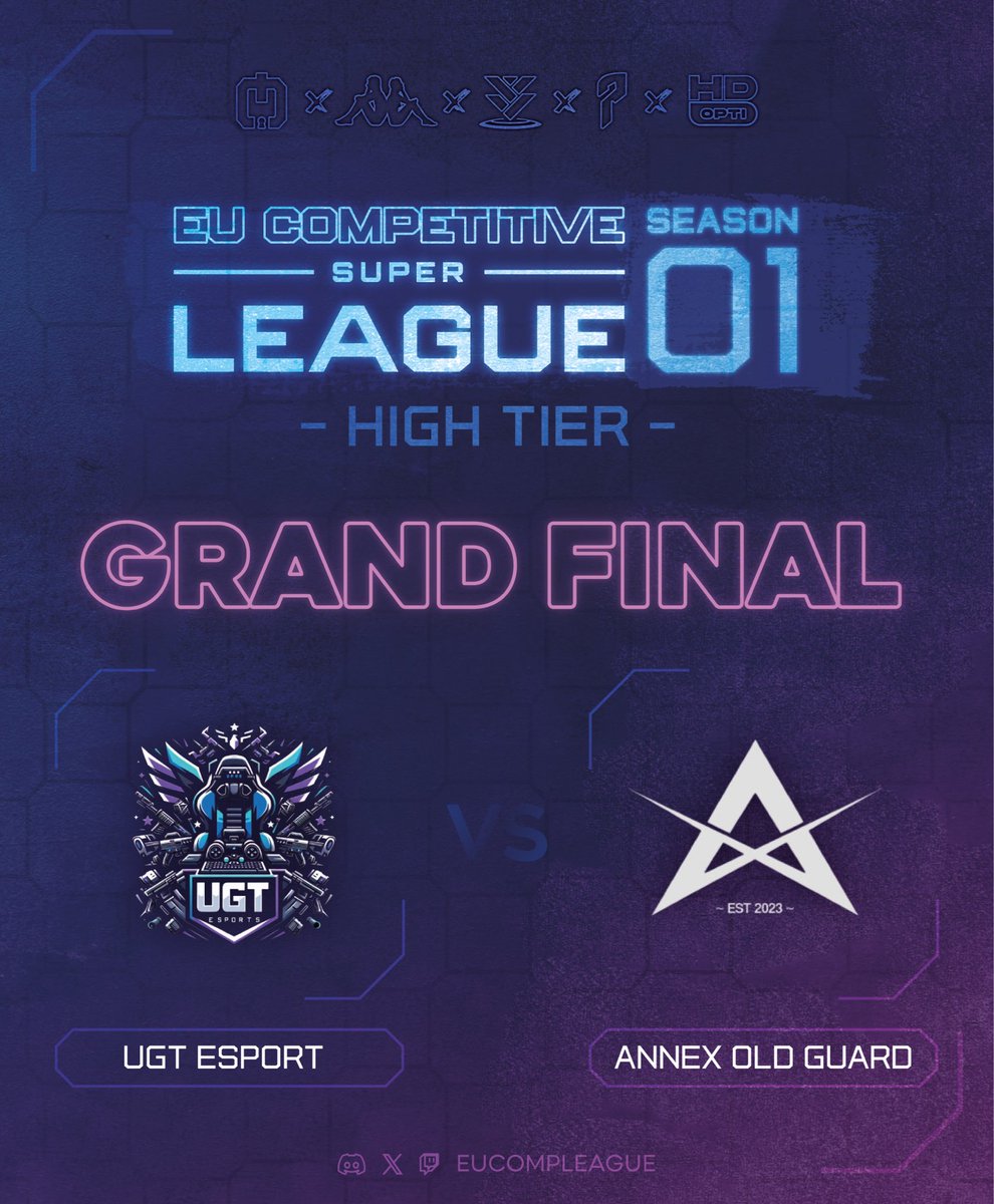 Super League Grand Final 🌐

@UGT_Org vs <a href="/AnnexEsport/">𝐀𝐧𝐧𝐞𝐱 𝐄𝐬𝐩𝐨𝐫𝐭𝐬 🏴</a> 

🕰️ 5PM
🎙️ <a href="/lozzha_/">Loz</a> 
📺 twitch.tv/eucompleague_b…

Who will be walking away with the title of the best in the league 👀 will be live soon!