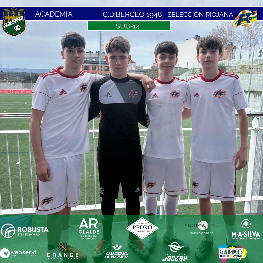 FUTBOL BASE |
Durante el fin de semana pasado se disputó el Campeonato de España de regiones.
Varios de nuestros jugadores nos representaron con la <a href="/fedriojafutbol/">Federación Riojana de Fútbol</a> .
Sub 16
Pablo Sáenz y Daniel Martínez.
Sub 14
Leo Lacanal, Miguel Herreros , Ander Alonso y Manuel Vesga

💚💙💚💙