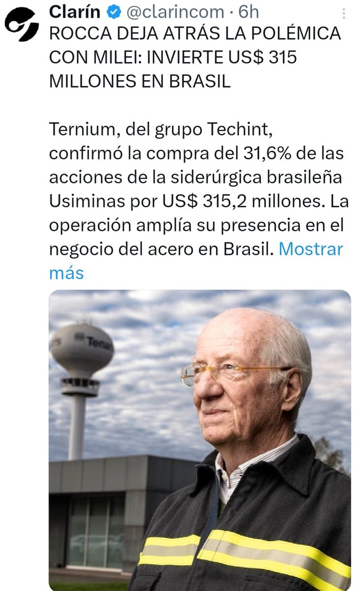 Muchos aplaudían a Milei pq no le dio la licitación a Rocca q tiene 20000 empleados en el país.
Este empresario no contesta y no tarda en invertir en Brasil q lo va respetar y va ganar 10 veces más.
O sea el gran Milei perdió por hacerse q la tenía más grande una inversión de 315