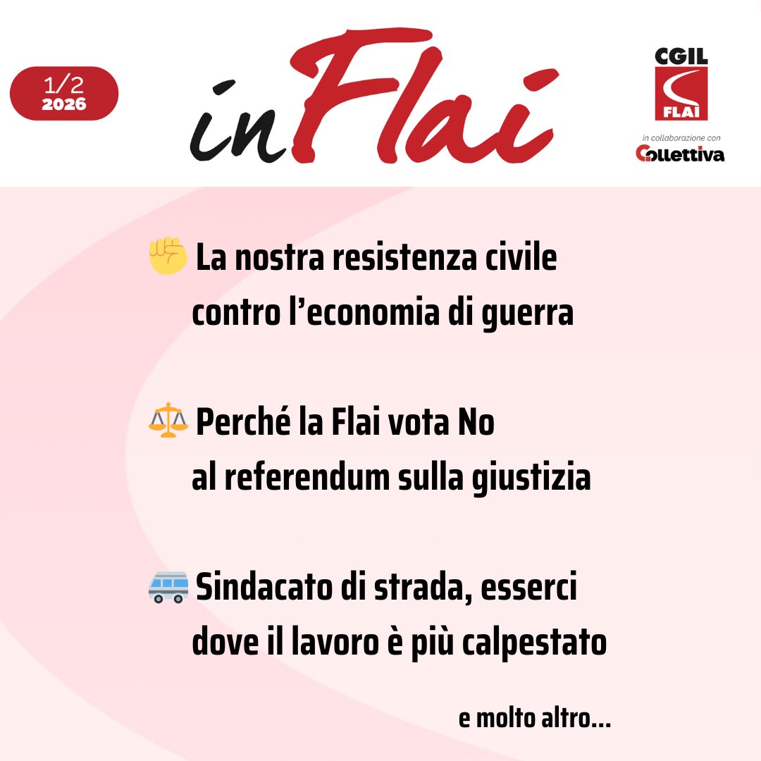 flaicgil's tweet photo. Il nuovo numero di InFlai è online

Potete leggerlo qui 👇
https://t.co/pBaqQ8dSBn https://t.co/TH2r2c9irr