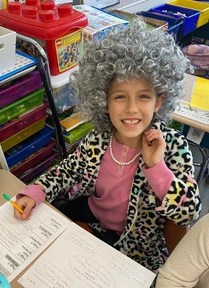 Students enjoying the 100th day of school.