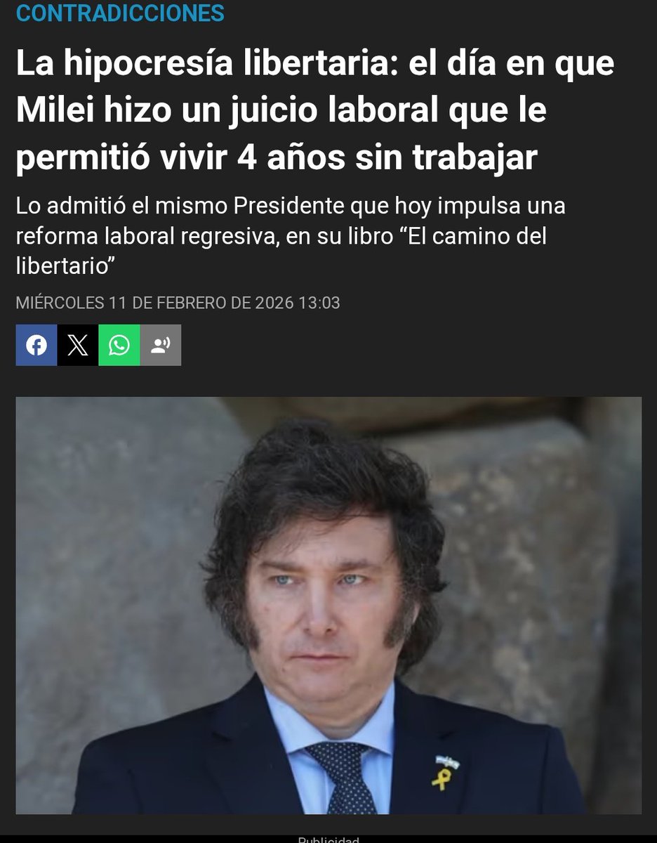 adriansalvaOK's tweet image. El Presidente sostiene que las indemnizaciones son un “costo excesivo” que rigidiza el mercado laboral y atenta contra la creación de empleo. 🤌🏻
Pero bien que en su momento aprovecho su derecho y bien usado.👇🏻
#HIPOCRITA