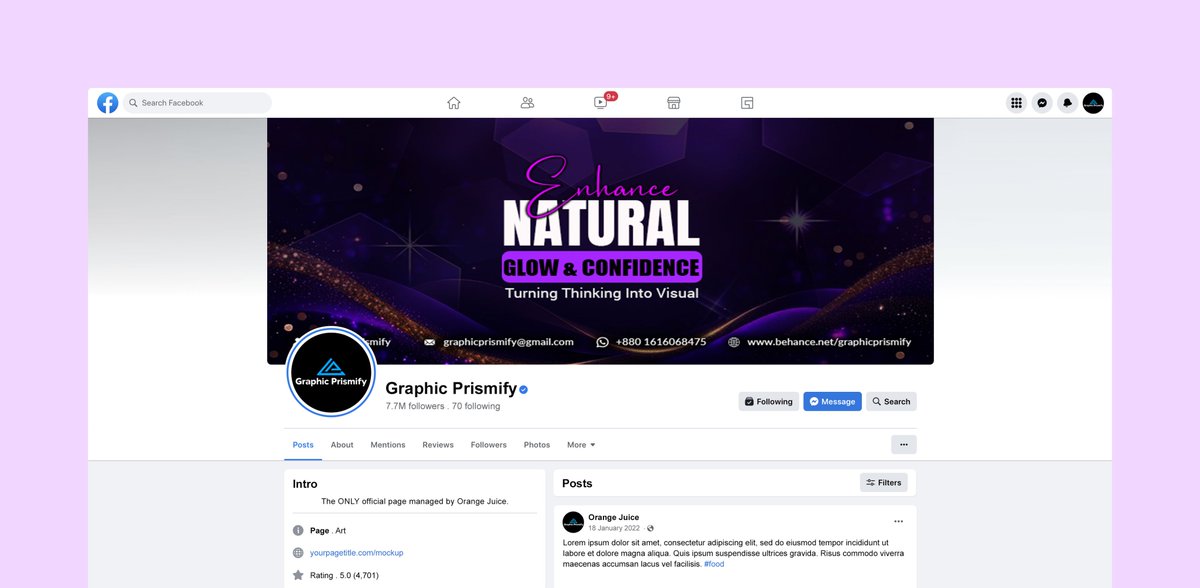 graphicprismify's tweet photo. 𝑴𝒐𝒅𝒆𝒓𝒏 𝑭𝒂𝒄𝒆𝒃𝒐𝒐𝒌 𝑪𝒐𝒗𝒆𝒓 𝑫𝒆𝒔𝒊𝒈𝒏

#FacebookCoverDesign #BeautyBranding #CreativeDesign #GraphicDesigner #BrandIdentity #SocialMediaDesign #GraphicPrismify #ModernDesign #GlowDesign #VisualBranding #DigitalCreatives #TechAndDesign #PurpleAesthetic https://t.co/PsvPjR4AGt