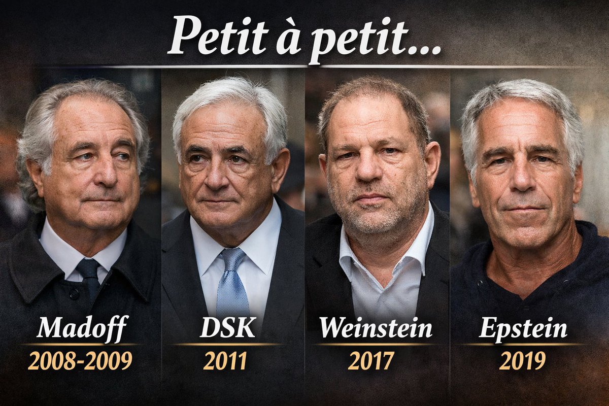 On a eu Bernard Madoff (2008–2009), puis DSK (2011), puis Harvey Weinstein (2017), et l’affaire Jeffrey Epstein (2019). Gros coup dur pour la finance, Hollywood et l'influence/manipulation.
Mais ceux qui sont au-dessus, sont toujours en place, notamment Leslie Wexner et son Mega