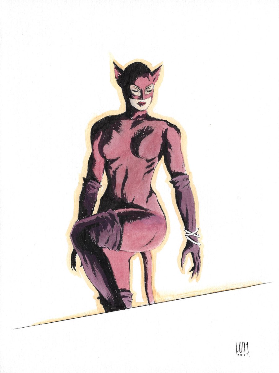 JonathanLunaCom's tweet photo. Catwoman from Batman: The Long Halloween. Ink and watercolor. I love how Tim Sale made her so muscular.

Auction ends Mon, Feb 16, 10p ET: https://t.co/yQcqhCeAMZ https://t.co/kzsd9LUrkV