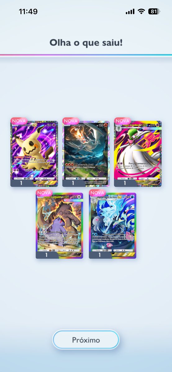 Laroccks's tweet photo. @FanTcgPocketBr no mesmo dia daquele godpack eu abri outro pacote no final do dia e veio essa carta, minha sorte tá absurda 🙌 https://t.co/AbDz0Ne3uU