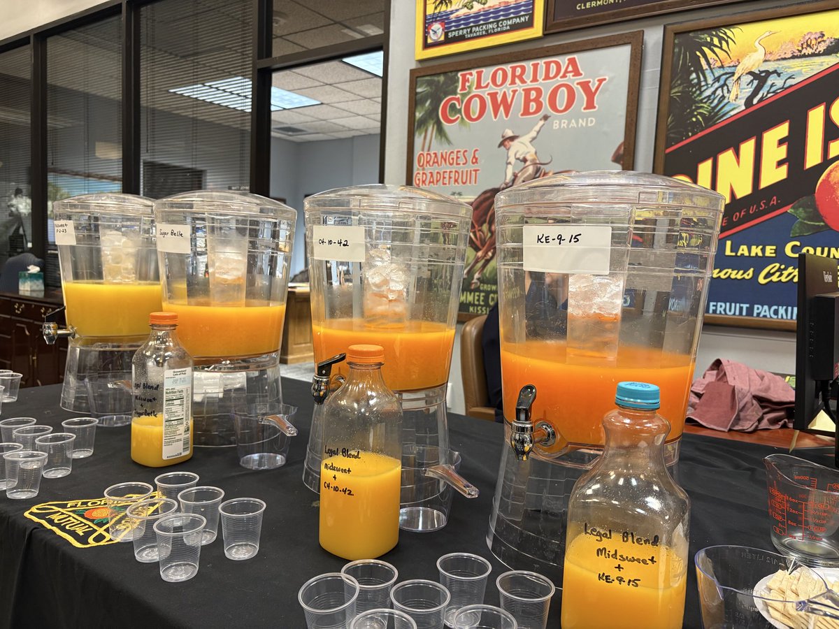 WiltonSimpson's tweet photo. It is encouraging to see the beautiful citrus juice blend varieties showcased at Florida Citrus Mutual yesterday. Farmers are innovative and resilient. Supporting Florida Farmers is supporting Florida's Freedom. #FreshFromFlorida https://t.co/B6MN6eswXW