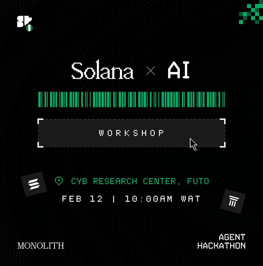 Chinwuba_'s tweet photo. Attended Solana x AI workshop today. Had the opportunity of learning all about Solana from great speakers.

Ps: unfortunately i didn't have time to take pictures https://t.co/T7gpFaJ2v1