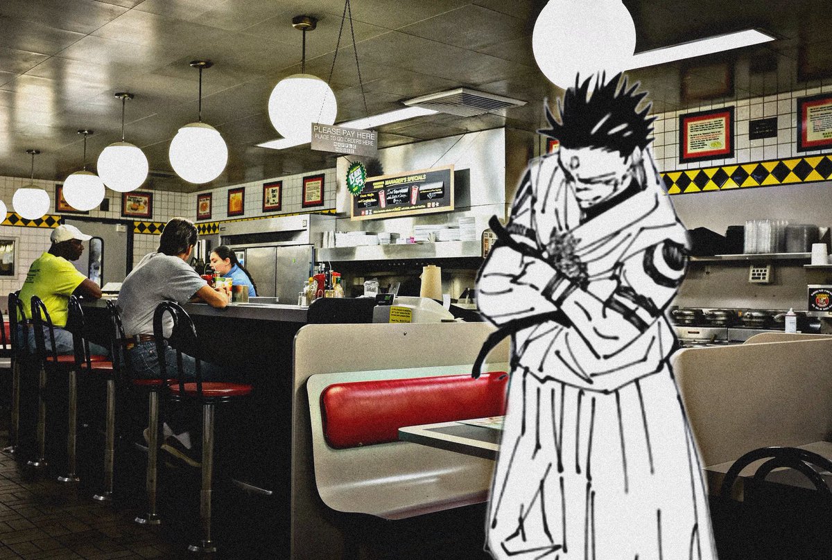 ᅠᅠ

〝 𝐖𝐀𝐅𝐅𝐋𝐄 𝐇𝐎𝐔𝐒𝐄 staff ! 

it’s half off on fades. 

if a customer asks for a fade , give them half off on their meal if they lose. 

if they win , clock out , give them the uniform you put on.  〞

       #𝐒𝐋𝐀𝐔𝐆𝐇𝐓𝐄𝐑𝐇𝐎𝐔𝐒𝐄