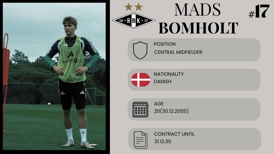 Martintbjerke's tweet photo. 11. MADS BOMHOLT🇩🇰 (Rosenborg)

• The next player on this list is Rosenborg’s new Danish midfielder, a 20 year old who joined the club during the winter window after emerging as one of the standout performers in the Danish second tier. Having signed a five year contract, he arrives in Trondheim as both an immediate reinforcement and a long term strategic investment.

• He profiles as a technically refined, left footed midfielder who thrives in possession. Comfortable operating in tight spaces, he shows composure under pressure and consistently keeps the ball moving with intelligence and precision. His ability to combine quickly in small areas and set up teammates makes him a natural facilitator in advanced midfield roles. 

• There is also a creative edge to his game, as he is capable of adding flair and unpredictability in the final third. One of his most striking attributes is his football intelligence. His decision making is mature and measured, often choosing efficient solutions that help maintain rhythm and structure in possession phases. He reads the game well, understands spacing instinctively, and positions himself to receive between the lines. 

• This awareness allows him to act as a connector between midfield and attack, supporting build up play while also contributing closer to goal. Physically, he brings strong endurance and work rate. He is capable of maintaining a high intensity throughout matches, contributing both with and without the ball. While naturally stronger on his left foot, he is also comfortable finishing with his right, which enhances his versatility and unpredictability in attacking situations.

• With his blend of technical quality, tactical understanding and stamina, he appears well equipped to adapt quickly to Norwegian football. If he translates his Danish form into the Eliteserien, Rosenborg may have secured a midfielder capable of becoming a central figure in their offensive structure for years to come.