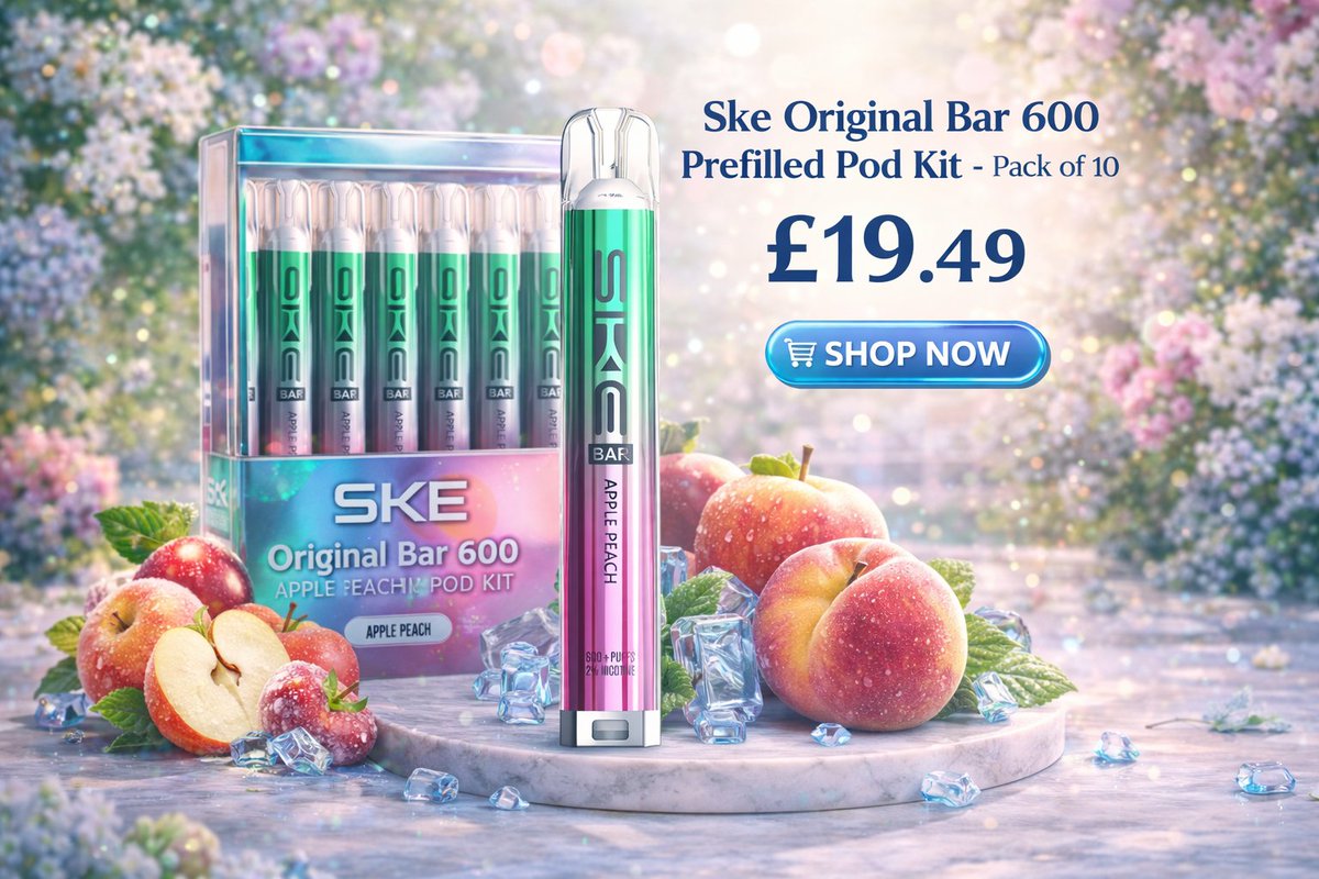 BulkVape1's tweet image. Fresh Apple 🍏 + Juicy Peach 🍑 = Pure flavour perfection!

Grab the SKE Original Bar 600 Prefilled Pod Kit (Pack of 10) for just £19.49 💥

Smooth draws. Easy to use. Great value.

Shop now-bulkvapewholesale.co.uk
.
.
.
#SKE #VapeDeals #ApplePeach #UKVape