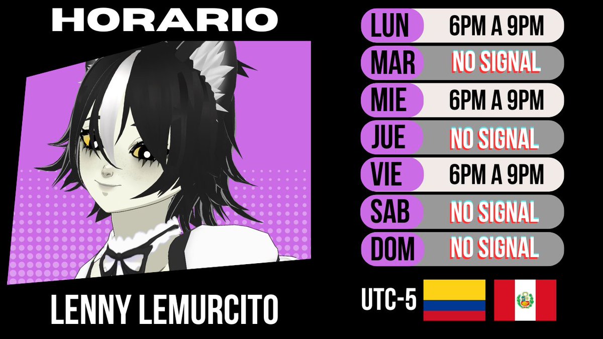 Mi horario de streams babys uwu
twitch.tv/lennylemurvt
#Vtubers #femboygamer #femboy #furryfandom